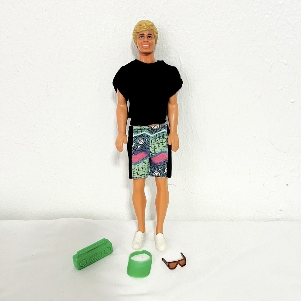 Vintage Ken Barbie Doll Suntan Molded Blonde Hair 1968 Body 1983 Head Outfit Acc